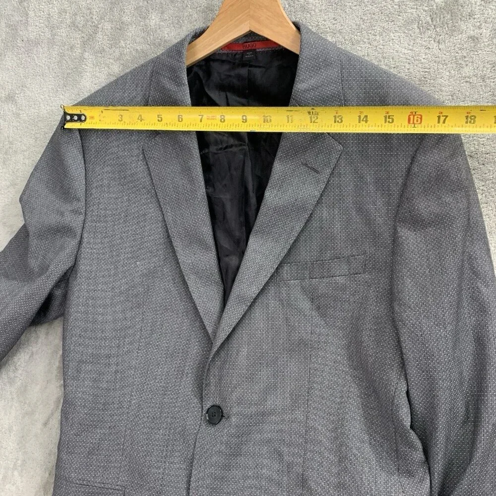 Boss Hugo Blazer Jacket Mens 40 R Jefferey Simmons182 Lanificio Di Tollegno Gray